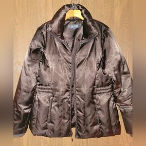 Kenneth Cole Reaction Metallic Brown Genuine Down/Feather Jacket L